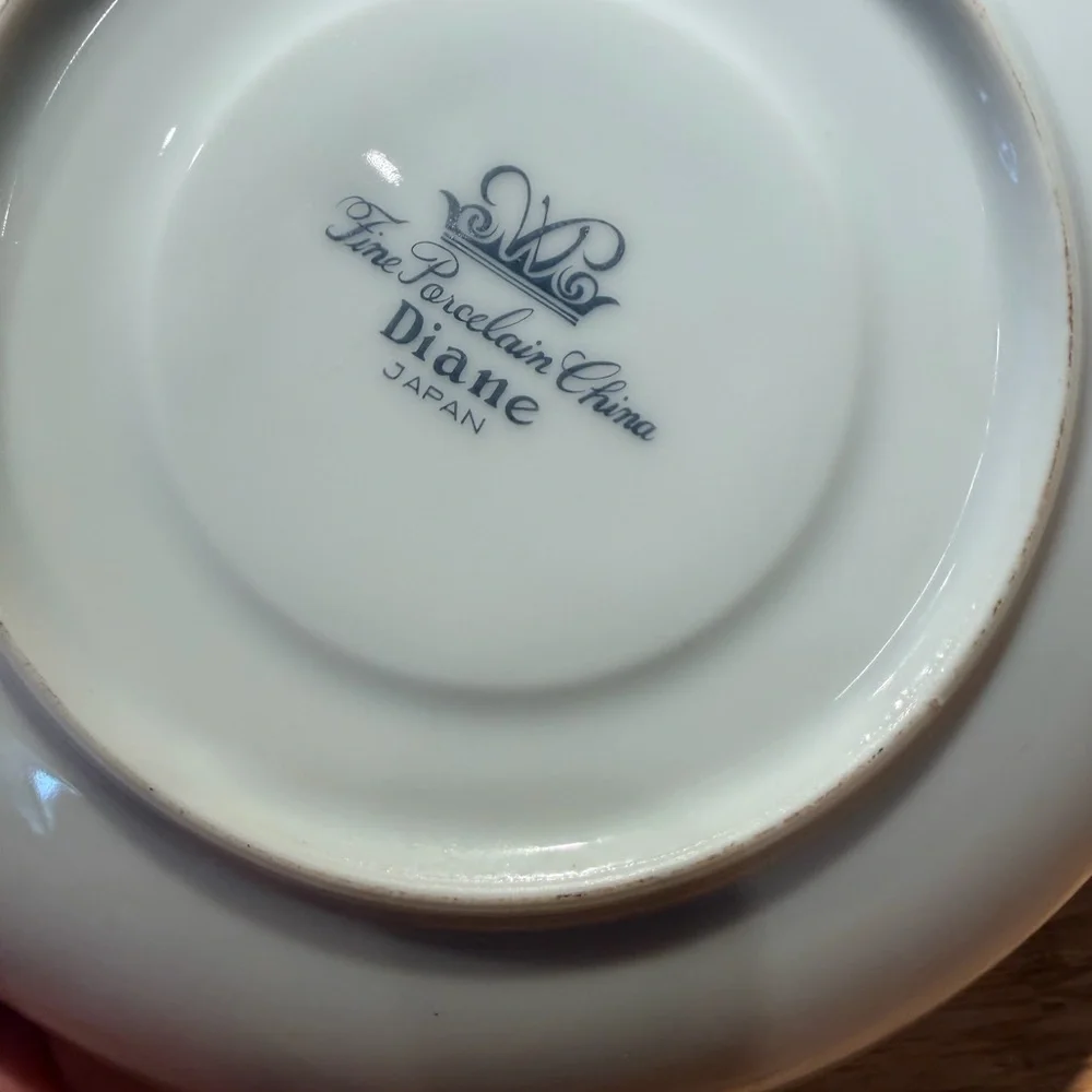 Floral Arrangement in a vintage teacup and saucer with Butterfly Accent - Picture 6 of 6